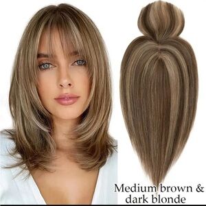 Medium Brown/Dark Blonde Hair Topper.